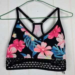 PINK Victorias Secret Ultimate Women Sports Bra Medium Lightly Lined Floral Mesh
